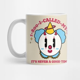 1-800-i-called-my-ex Blue Clown Mug